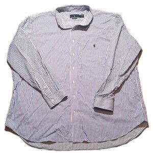 Ralph Lauren Blue Label Performance Mens 2XB 2XL Big Striped Button Up Shirt